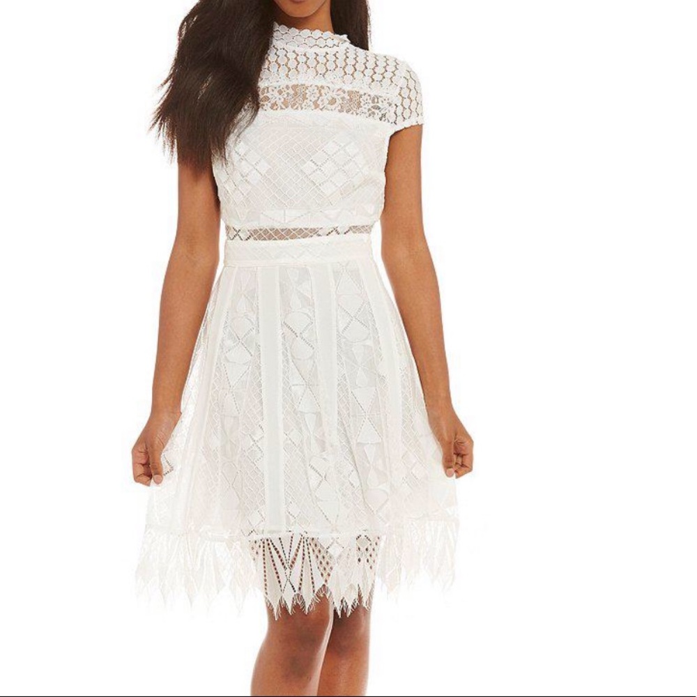 Foxiedox: high neck scallop lace dress